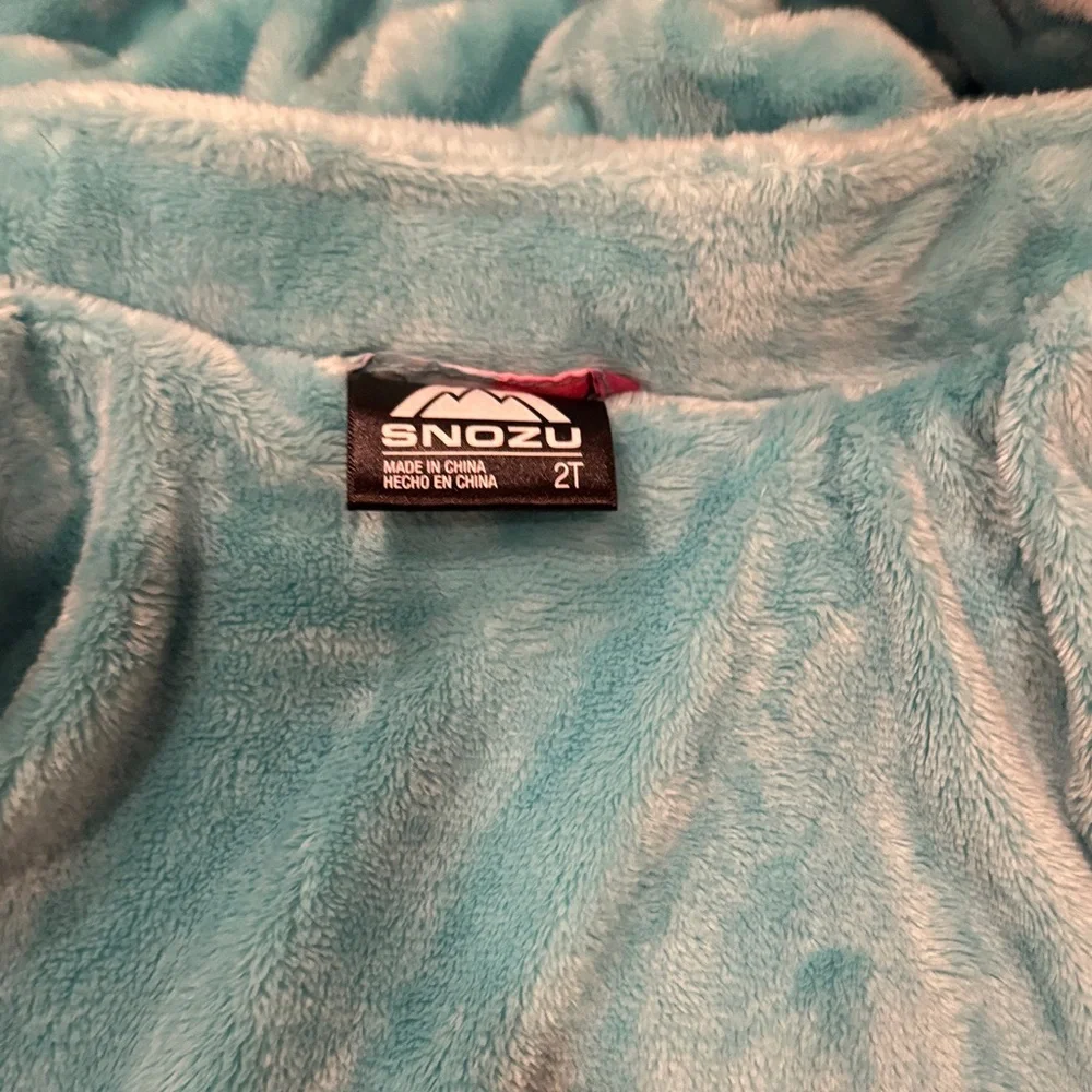 Aqua and pink Faux Fur Jacket - Picture 3 of 5